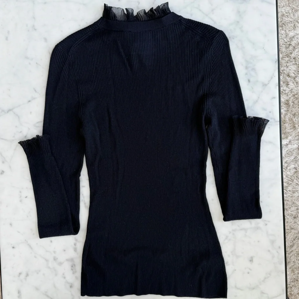 Ted Baker Dvana Frilled Trim Ribbed Sweater - Picture 4 of 7